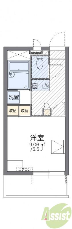 レオパレスKODA1263(1K/2階)の間取り写真