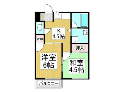 林ハイツ(2K/2階)の間取り写真