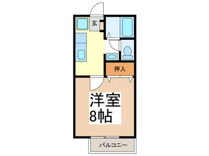 サンヴィレッジヤマホ A棟(1K/2階)の間取り写真