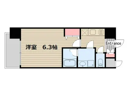 アスヴェル南森町(1K/2階)の間取り写真