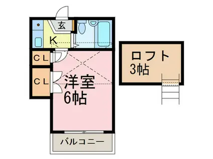 コンフォート中八木(1K/1階)の間取り写真