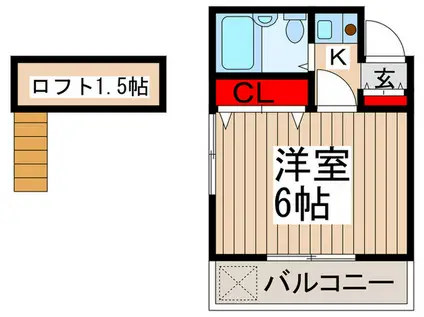 シアーズ北越谷(ワンルーム/2階)の間取り写真