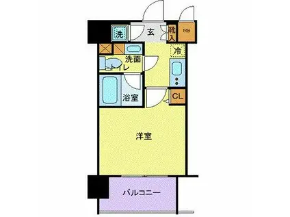 レジディア大森(1K/6階)の間取り写真