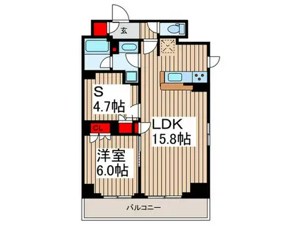 リーフシティ市川ザ・レジデンス(1SLDK/7階)の間取り写真