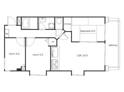 アーバンライフ(3LDK/4階)の間取り写真