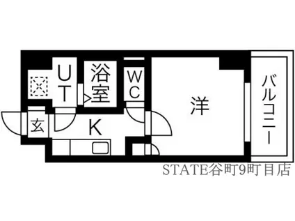 UーRO鶴橋駅前(1K/8階)の間取り写真
