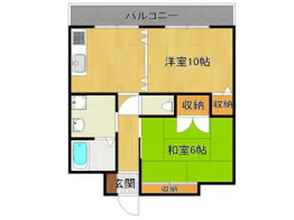 ブルーム2(1LDK/4階)の間取り写真