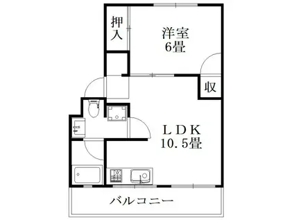 アンカーアパートメント(1LDK/3階)の間取り写真
