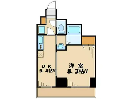 レジディア蒲田(1DK/12階)の間取り写真