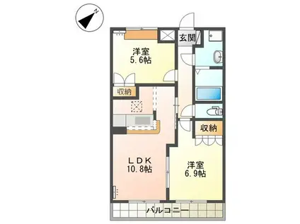 サンコート越谷(2LDK/1階)の間取り写真