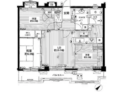 シーズガーデン登戸(3LDK/4階)の間取り写真