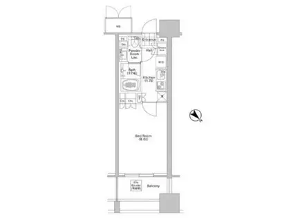 コンフォリア渋谷ウエスト(1K/6階)の間取り写真