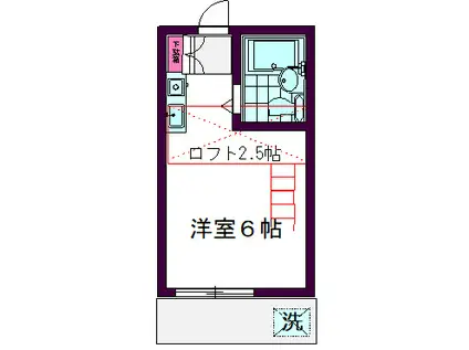ファミールARAI(ワンルーム/1階)の間取り写真