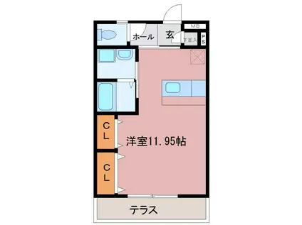 カーム宮永(ワンルーム/1階)の間取り写真