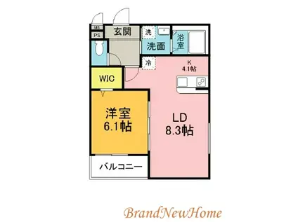 グランメゾンゆずり葉I番館(1LDK/1階)の間取り写真