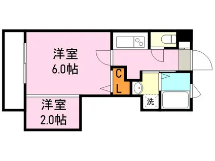 GRAYBROOK ARATA(1K/4階)の間取り写真
