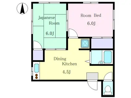 吉瀬ハイツ(2DK/1階)の間取り写真