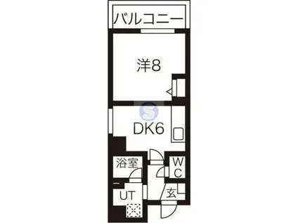 プラネシア星の子四条烏丸(1DK/2階)の間取り写真