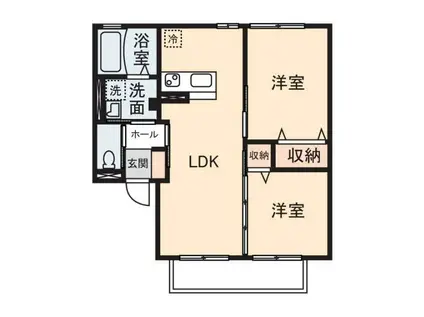 グランドハイム エクレールII棟(2LDK/1階)の間取り写真