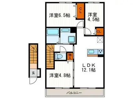 レジーナフォレスタ(3LDK/2階)の間取り写真