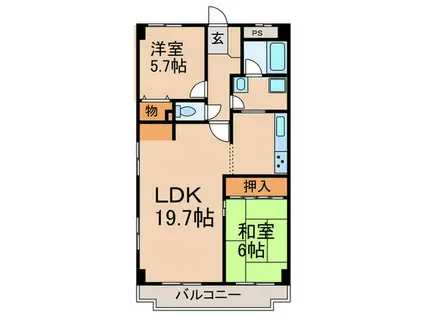 ファミール11(2LDK/3階)の間取り写真