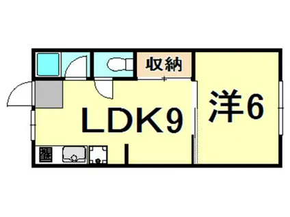 坪井ハイツ(1LDK/2階)の間取り写真