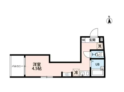 VIOLA亀有I(ワンルーム/1階)の間取り写真