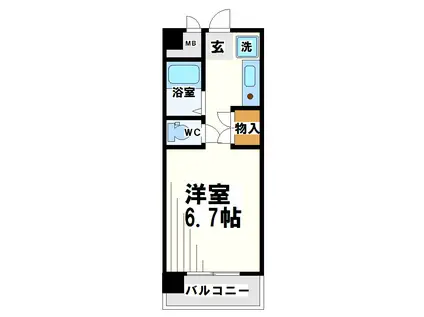 エステージ西調布(1K/3階)の間取り写真