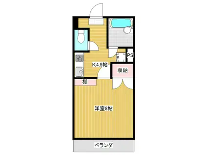 ハイシティ田町(1K/1階)の間取り写真