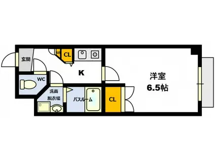ベルビュー河原町(1K/3階)の間取り写真