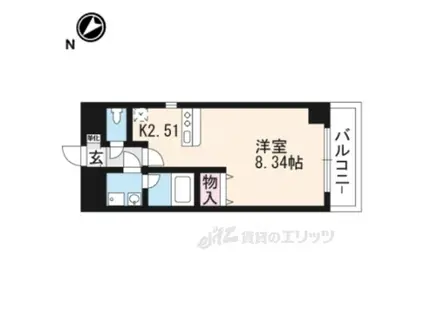 エンゼルプラザイースト1(ワンルーム/10階)の間取り写真