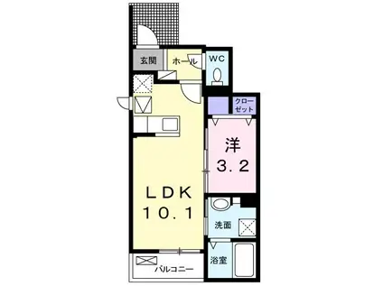 ライムライト(1LDK/1階)の間取り写真