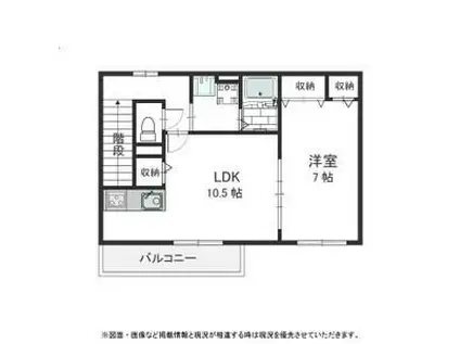 ソシア25(1LDK/2階)の間取り写真