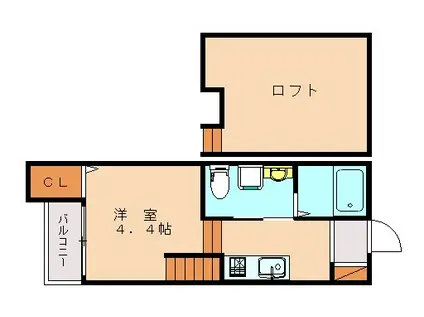 リアンジュ香椎(1K/2階)の間取り写真