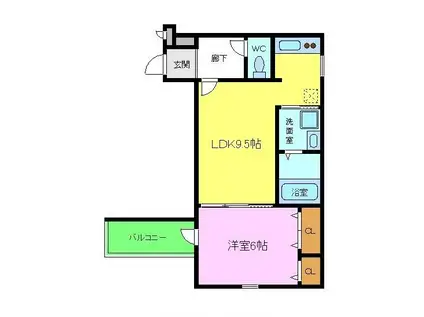 クロワール(1LDK/2階)の間取り写真