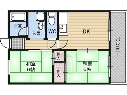 アーバンハイツ(2DK/2階)の間取り写真