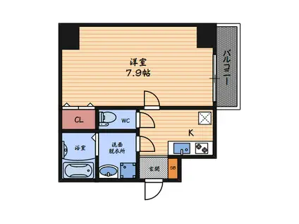 シエテ立花駅前(1K/4階)の間取り写真