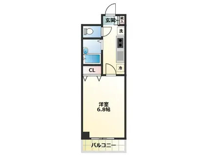 ヴィータローザ東府中(1K/1階)の間取り写真