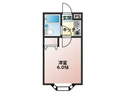 セゾン21(1K/4階)の間取り写真