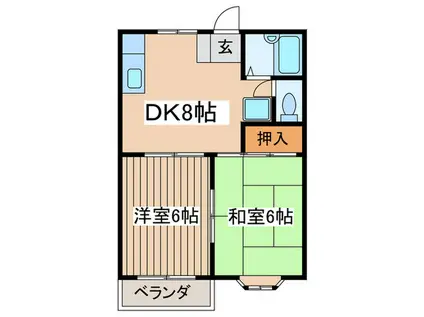 メゾン ミッキー2(2DK/1階)の間取り写真