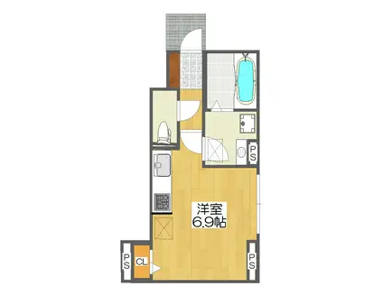 メゾン田中ー海老江(ワンルーム/1階)の間取り写真