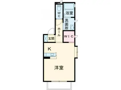 アクア西松ヶ丘(ワンルーム/1階)の間取り写真