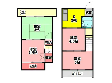 トゥリオーニ守口(4K/4階)の間取り写真