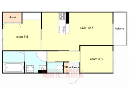 ビタミンテラス明石大久保(2LDK/2階)の間取り写真