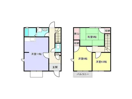 グレイスヴィラA(3LDK/1階)の間取り写真