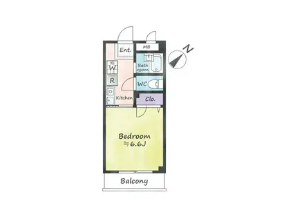 スィーダーオリジンハウス(1K/1階)の間取り写真