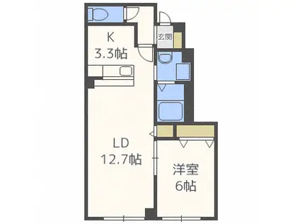 ＪＲ函館本線 小樽築港駅 徒歩25分 2階建 築14年(1LDK/1階)の間取り写真