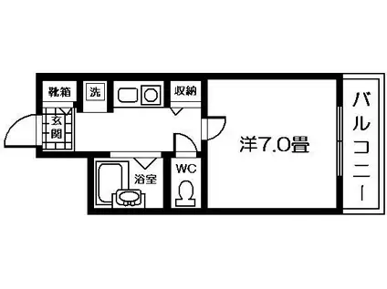 リバティー高麗(1K/4階)の間取り写真
