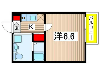 ライブリー千葉松波(1K/2階)の間取り写真