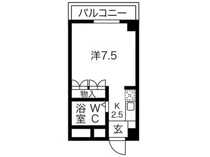コスモパレスピースワン(ワンルーム/5階)の間取り写真